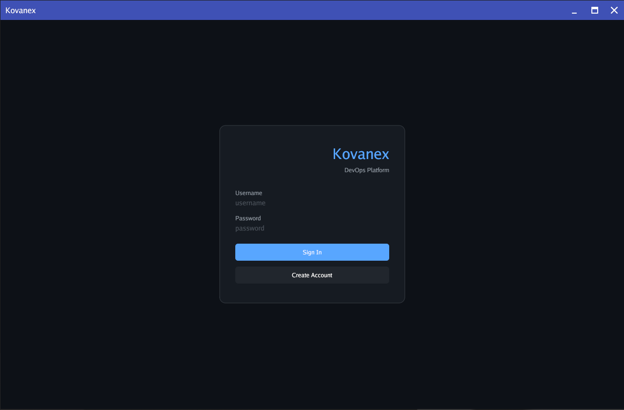 Kovanex Login — DevOps Platform